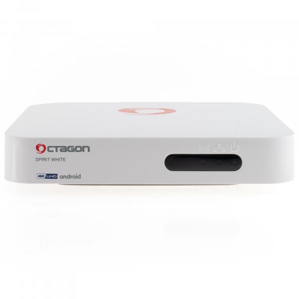 OCTAGON SPIRIT WHITE 4K UHD HDR10+ ANDROID TV OTT MEDIA STREAMING BOX 5G WiFi BLUETOOTH FERNBEDIENUNG
